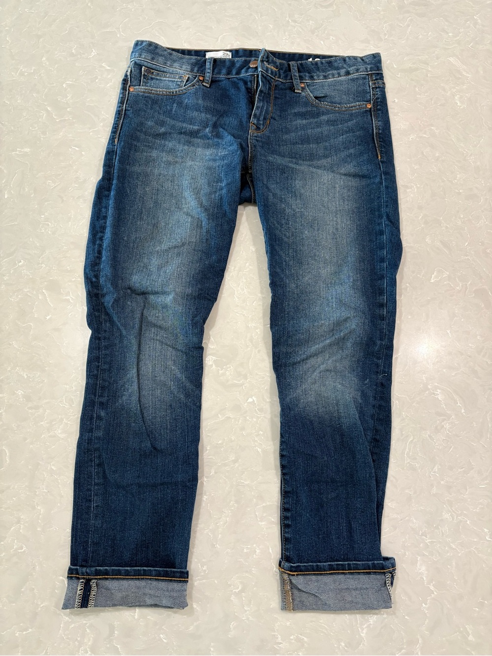 GAP Women's Slim Straight Jeans - Dark Blue Denim
